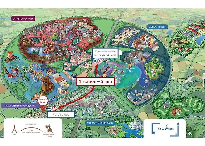 Studio Emotion 4P - Train Station 200M - Disneyland Paris 5 Min